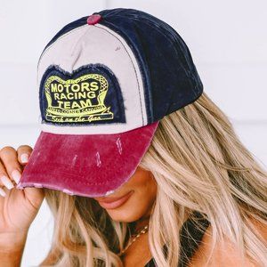 Motor Racing Distressed Vintage Style Baseball Cap
